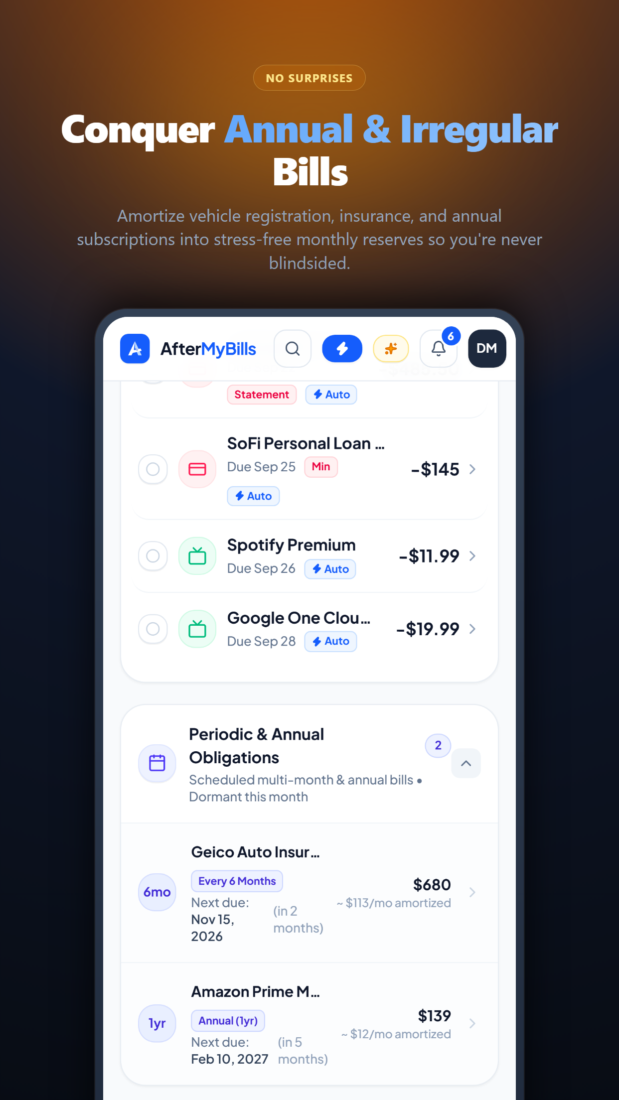 Mobile Periodic Obligations Card